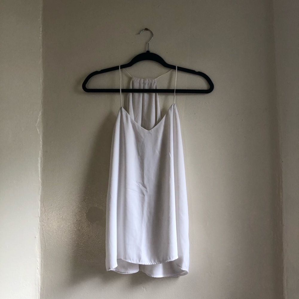 White flowing tank